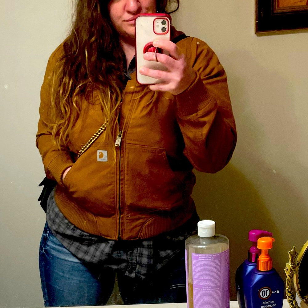 Brown Carhartt jacket women’s size medium